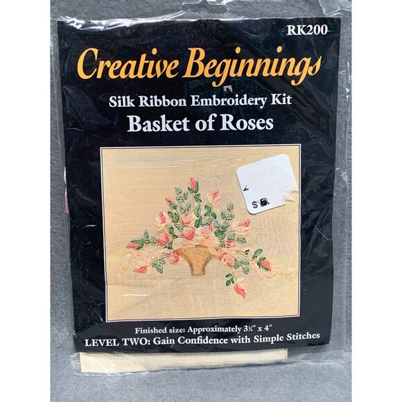 Creative Beginnings Silk Ribbon Embroidery Kit Basket of Roses Level Two - Picture 4 of 5